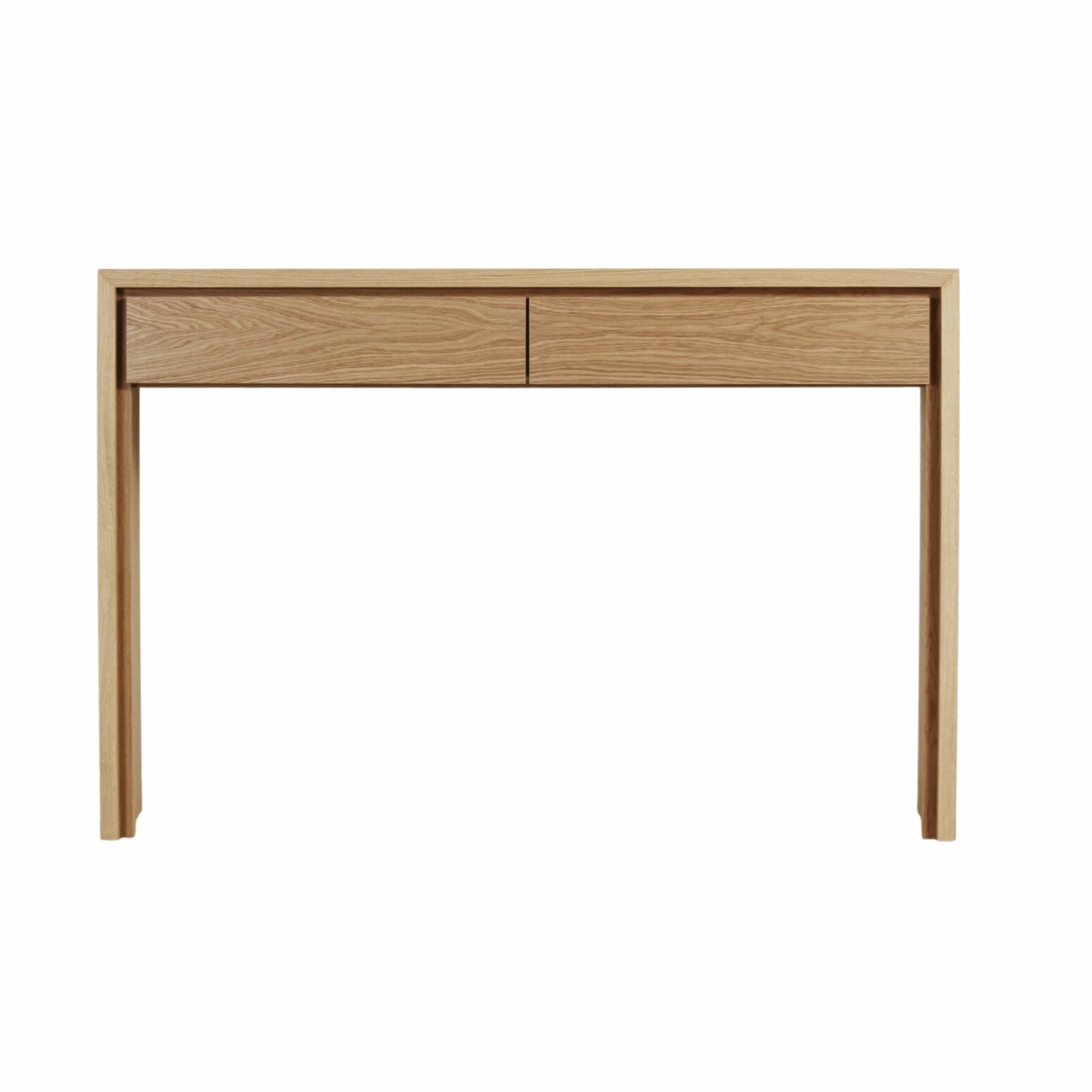 Console d'entrée 120 cm en chêne naturel avec 2 tiroirs