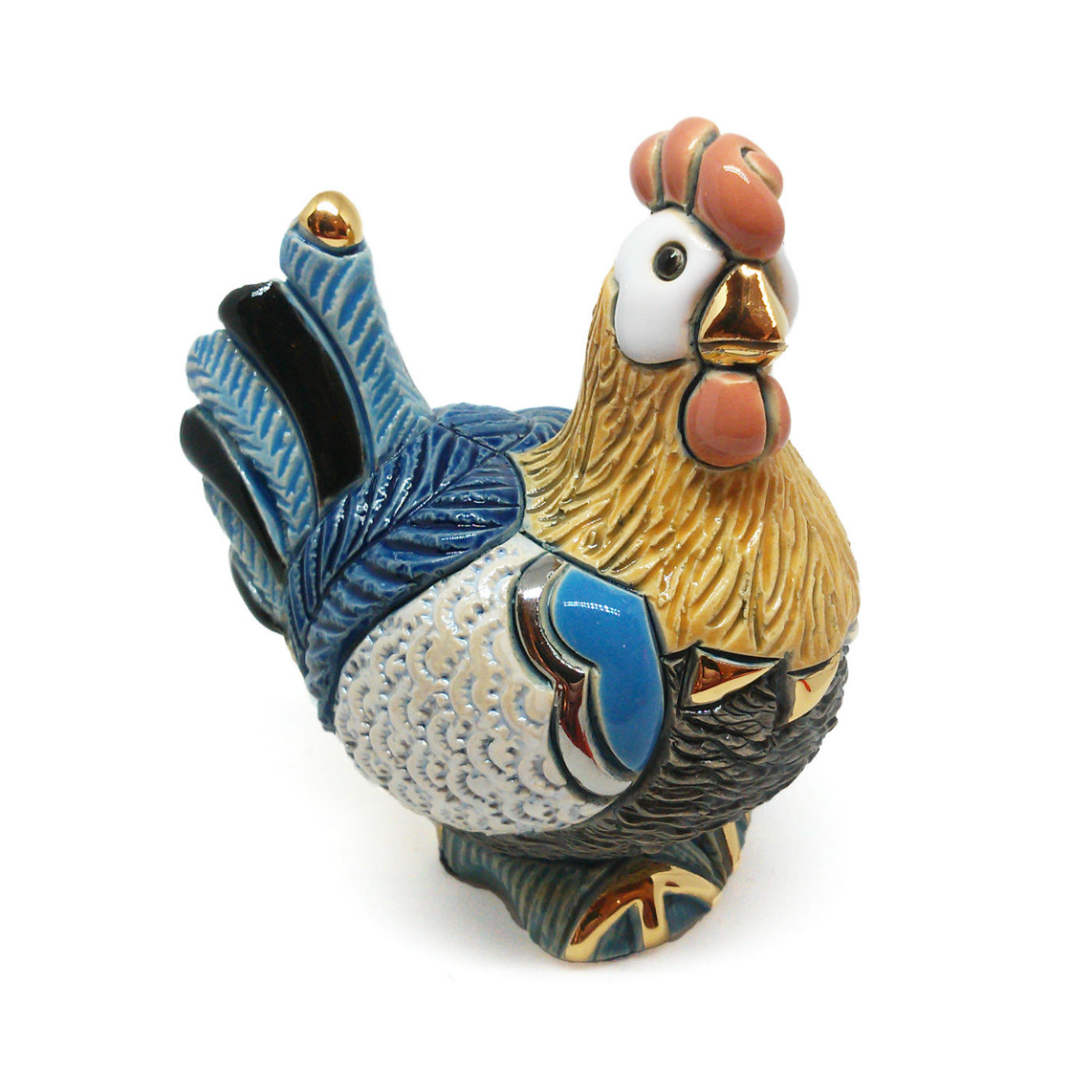 Poule en céramique décorative