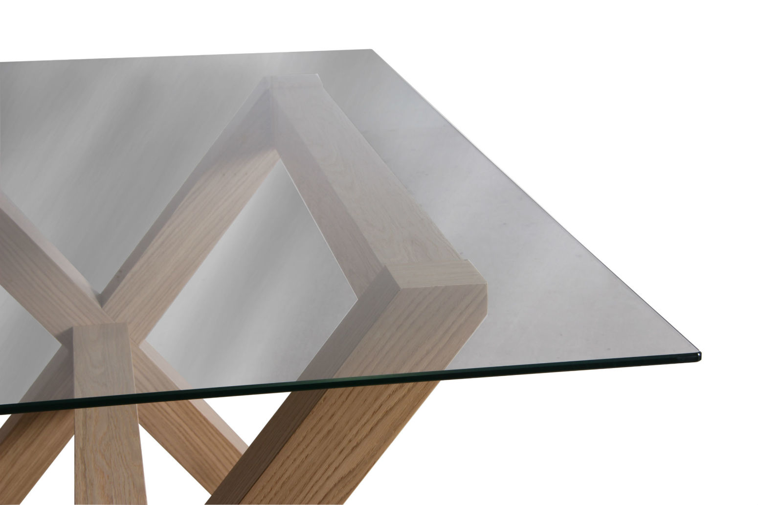 Table rectangulaire avec plateau en verre - Brin d'Ouest