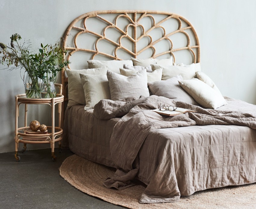 Tête de lit en rotin naturel vintage Sika Design