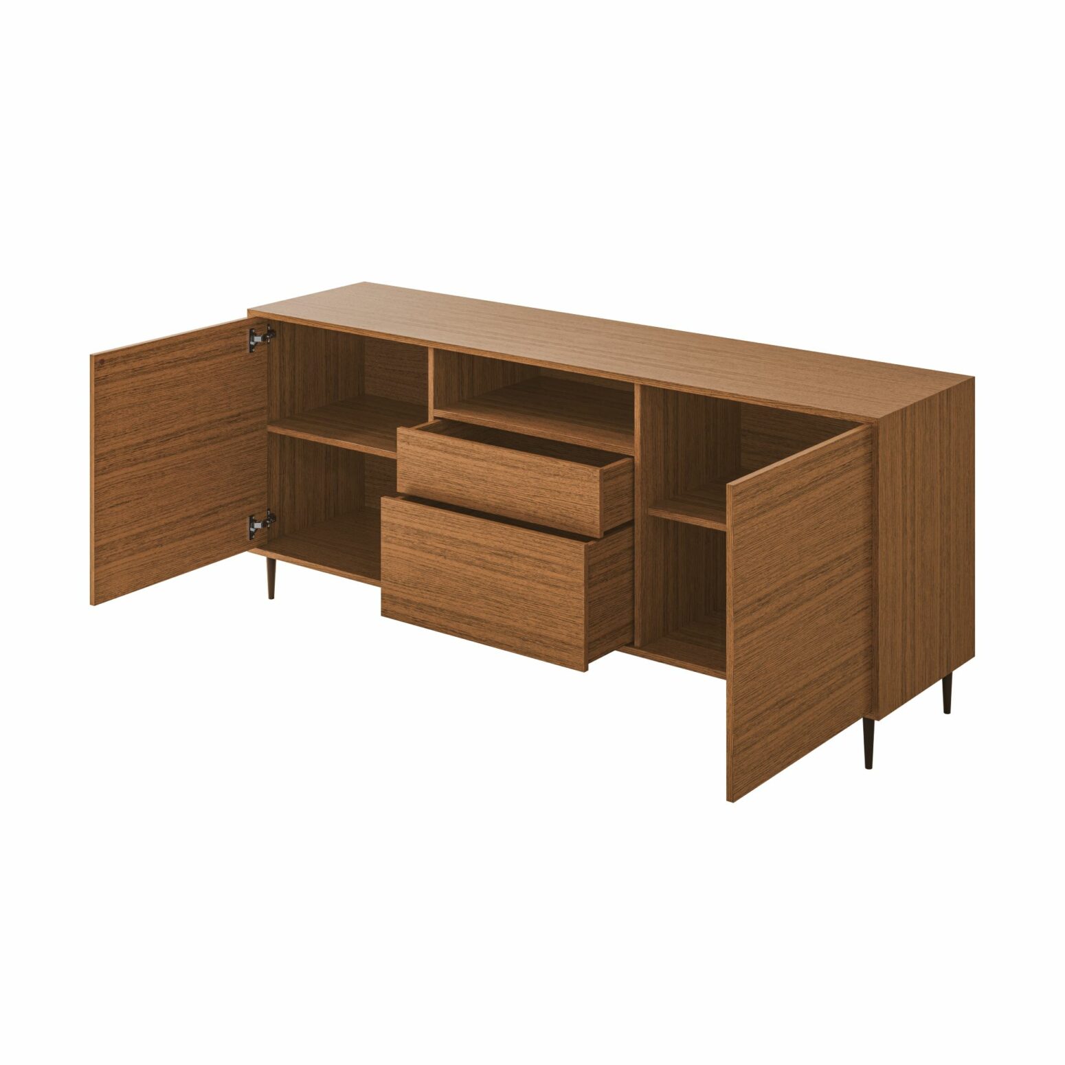 Buffet largeur 160 cm avec portes tiroirs et niche