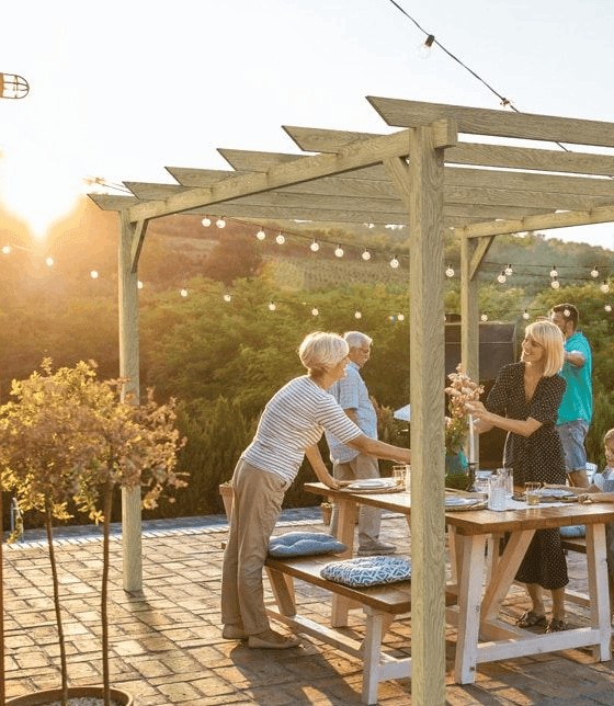 Pergola pour la terrasse et le jardin en bois massif