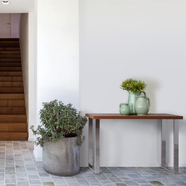 Console d'entrée avec plateau bois et pieds en métal