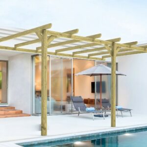 Pergola en kit 6 m x 3m en bois adossée Oviedo