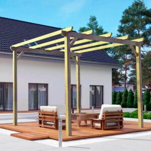 Pergola en bois massif auoportée 6 m x 3 m Madrid